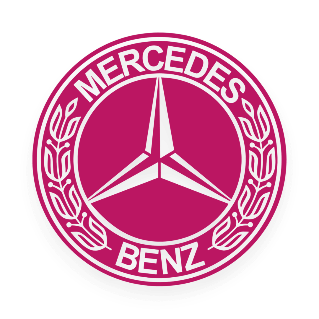 Sticker mercedes rund logo sort - 041 Pink - KJoF - 100mm x 100mm - Nej tak
