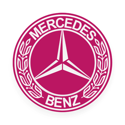 Sticker mercedes rund logo sort - 041 Pink - KJoF - 100mm x 100mm - Nej tak