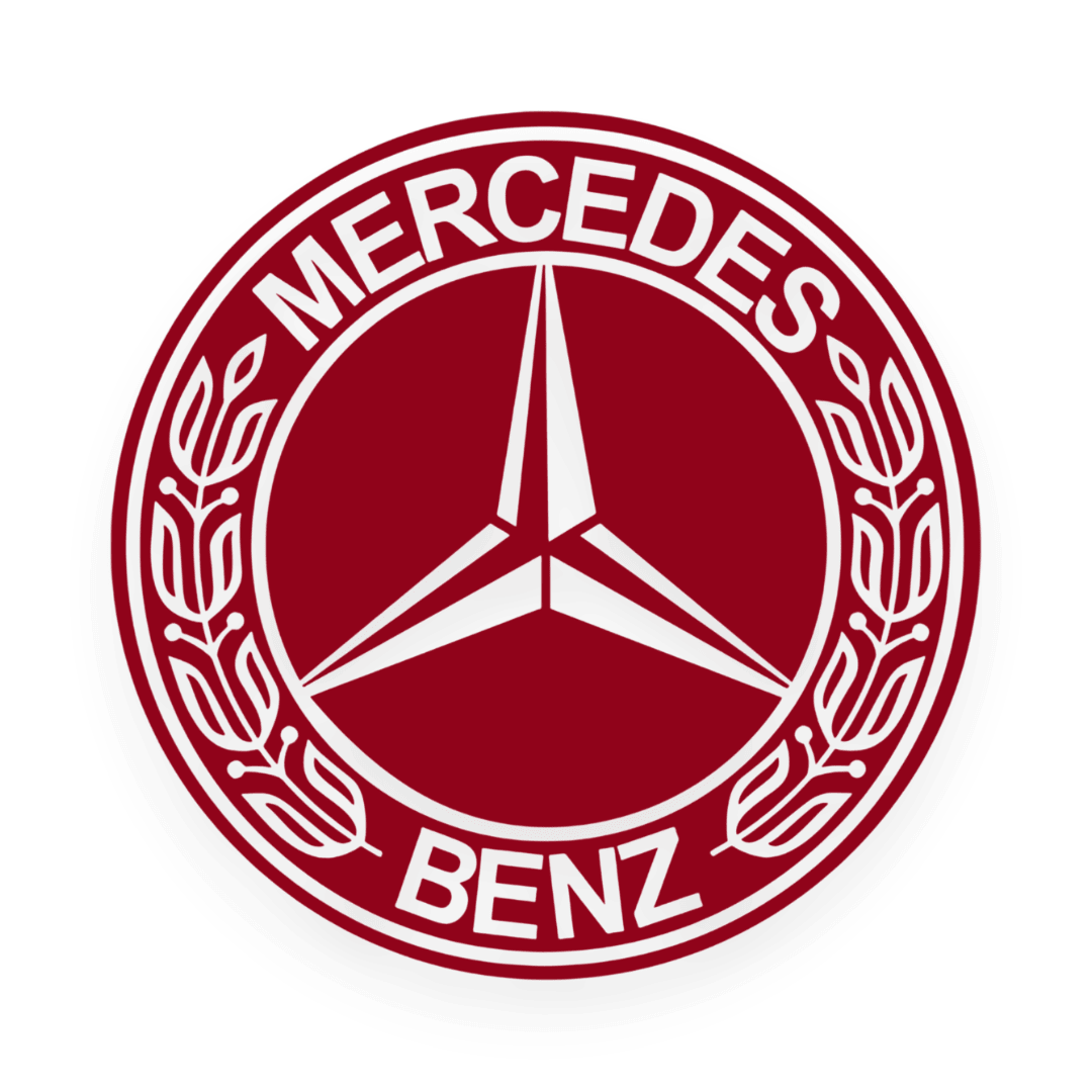 Sticker mercedes rund logo sort - 030 Mørkerød - KJoF - 100mm x 100mm - Nej tak