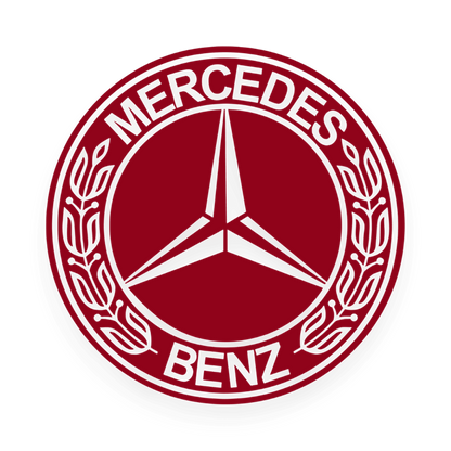 Sticker mercedes rund logo sort - 030 Mørkerød - KJoF - 100mm x 100mm - Nej tak