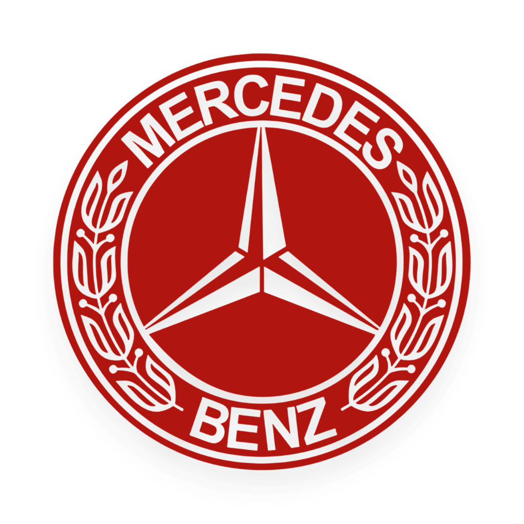 Sticker mercedes rund logo sort - 031 Rød - KJoF - 100mm x 100mm - Nej tak