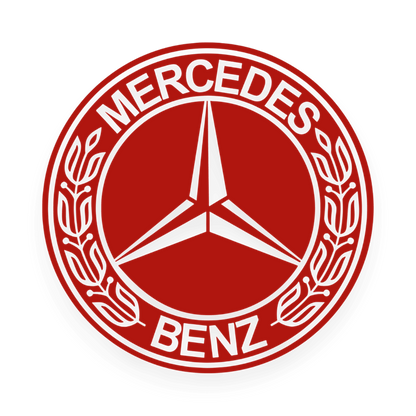 Sticker mercedes rund logo sort - 031 Rød - KJoF - 100mm x 100mm - Nej tak