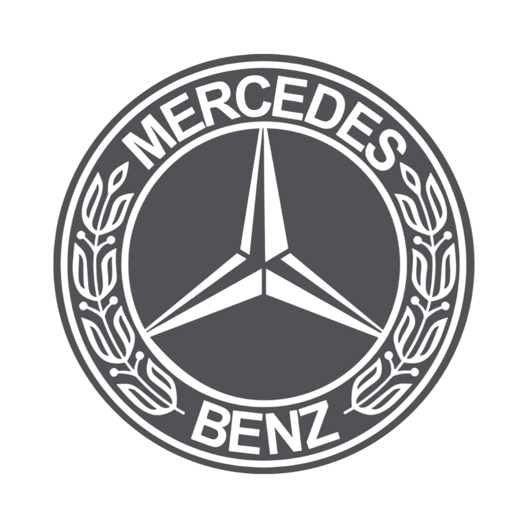 Sticker mercedes rund logo sort - 061 Grøn - KJoF - 100mm x 100mm - Nej tak