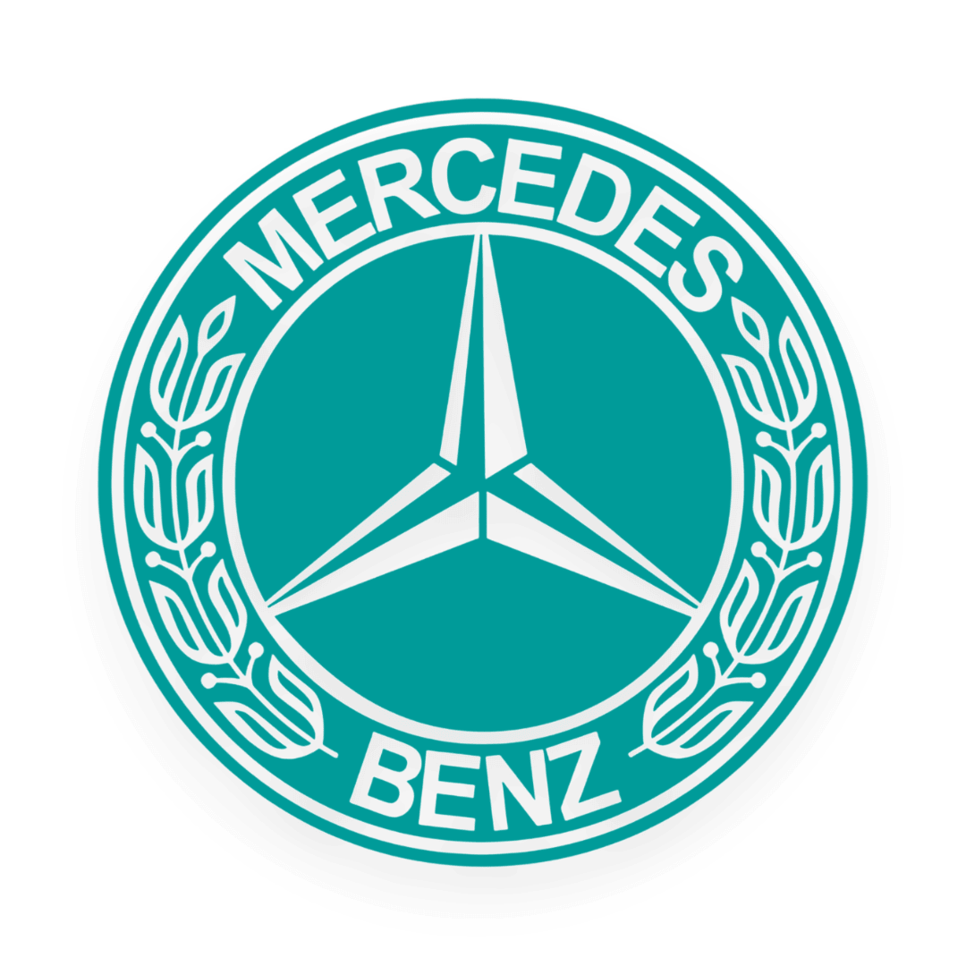 Sticker mercedes rund logo sort - 061 Grøn - KJoF - 100mm x 100mm - Nej tak
