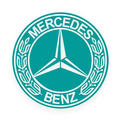 Sticker mercedes rund logo sort - 061 Grøn - KJoF - 100mm x 100mm - Nej tak