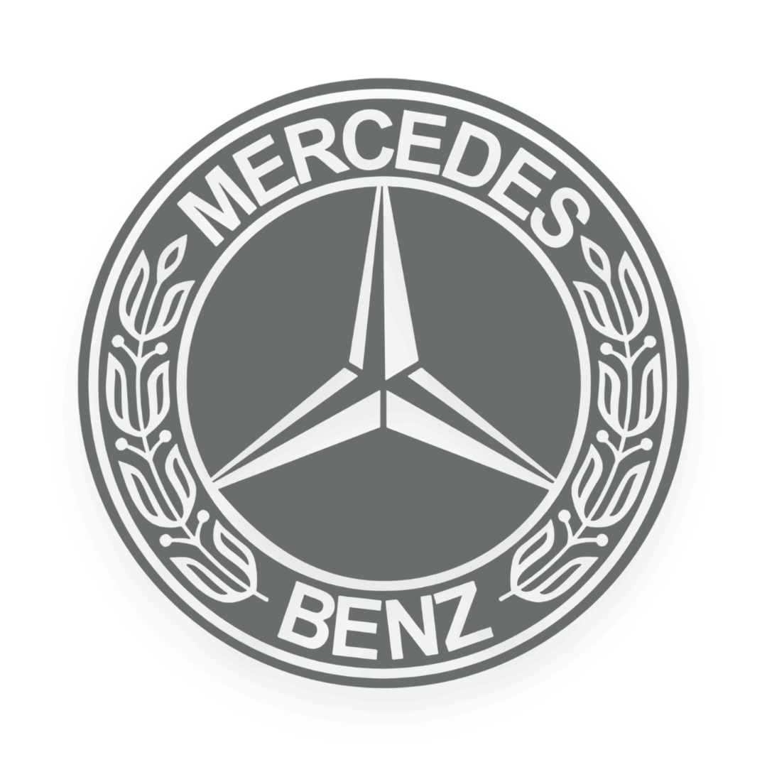 Sticker mercedes rund logo sort - 071 Grå - KJoF - 100mm x 100mm - Nej tak