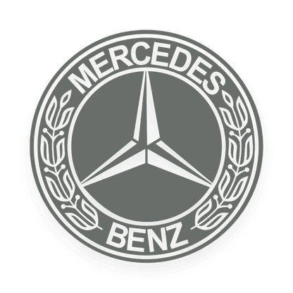 Sticker mercedes rund logo sort - 071 Grå - KJoF - 100mm x 100mm - Nej tak