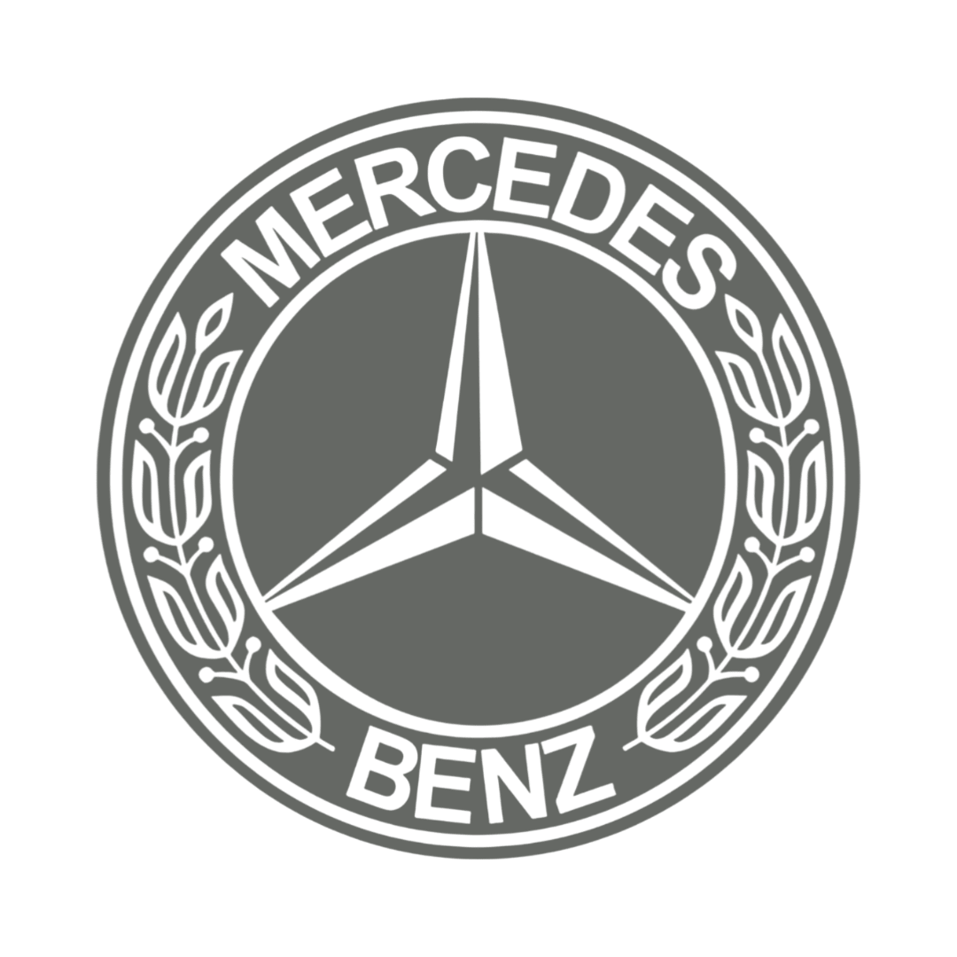 Sticker mercedes rund logo sort - 061 Grøn - KJoF - 100mm x 100mm - Nej tak