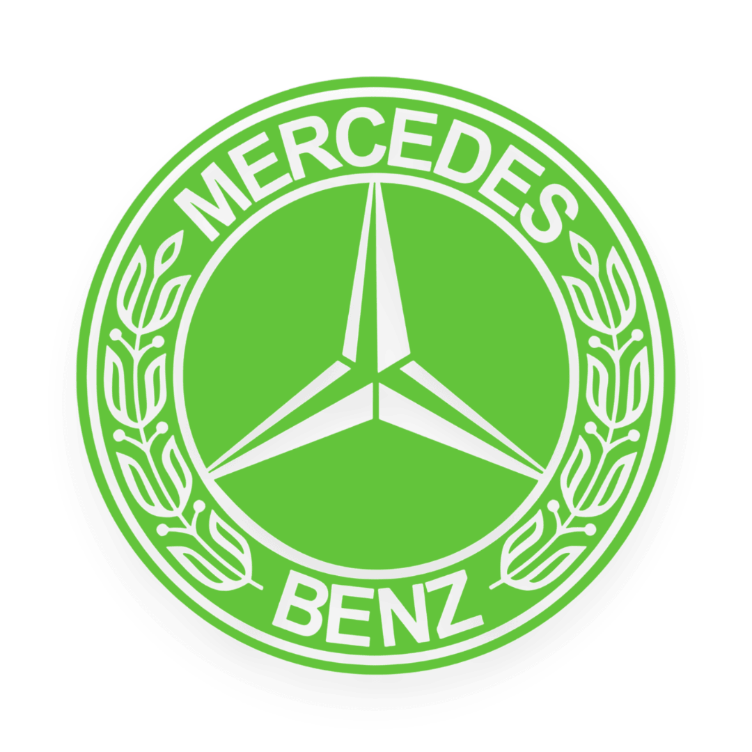 Sticker mercedes rund logo sort - 063 Lime grøn - KJoF - 100mm x 100mm - Nej tak