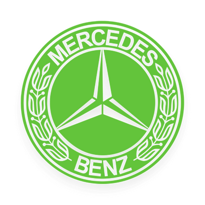Sticker mercedes rund logo sort - 063 Lime grøn - KJoF - 100mm x 100mm - Nej tak