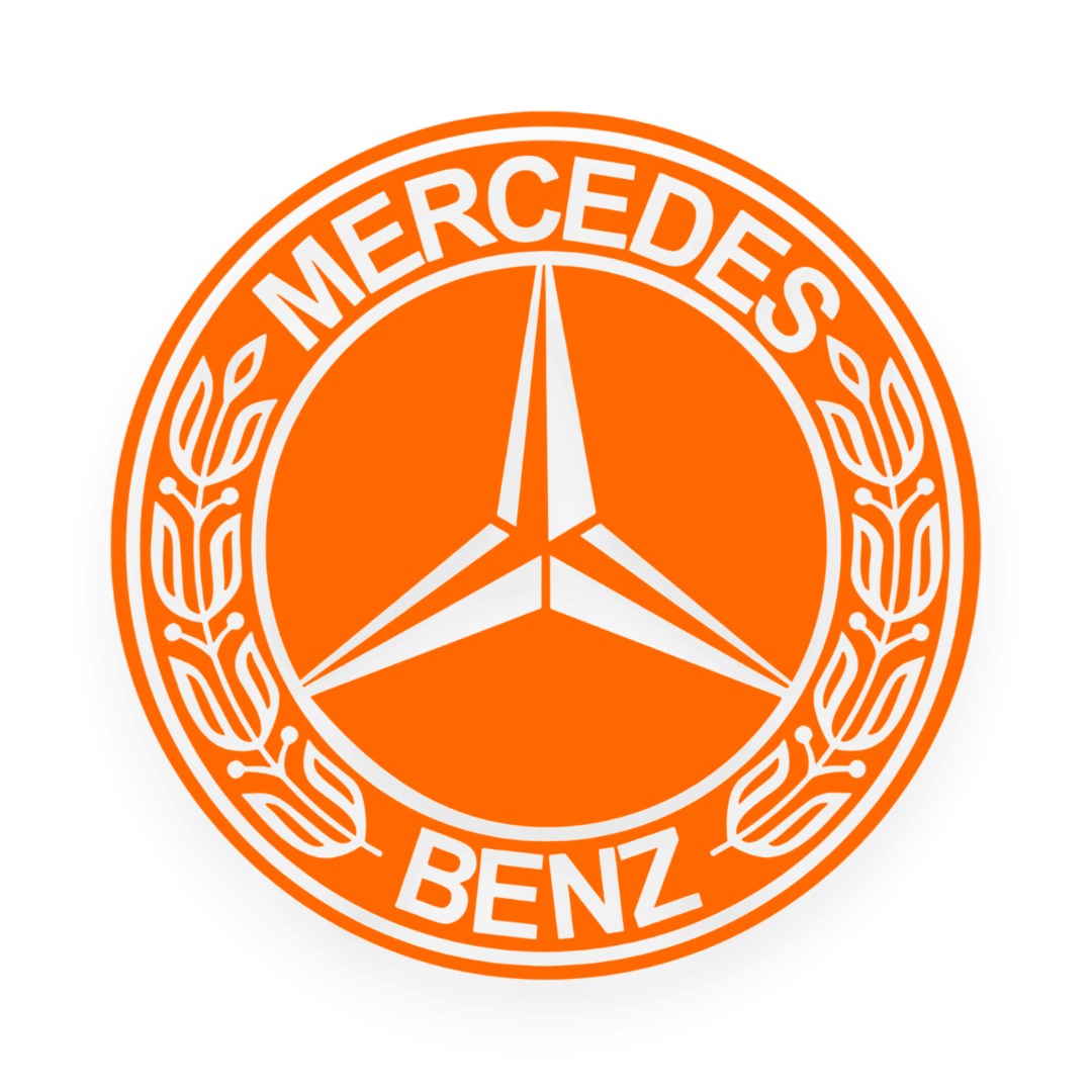 Sticker mercedes rund logo sort - 034 Orange - KJoF - 100mm x 100mm - Nej tak