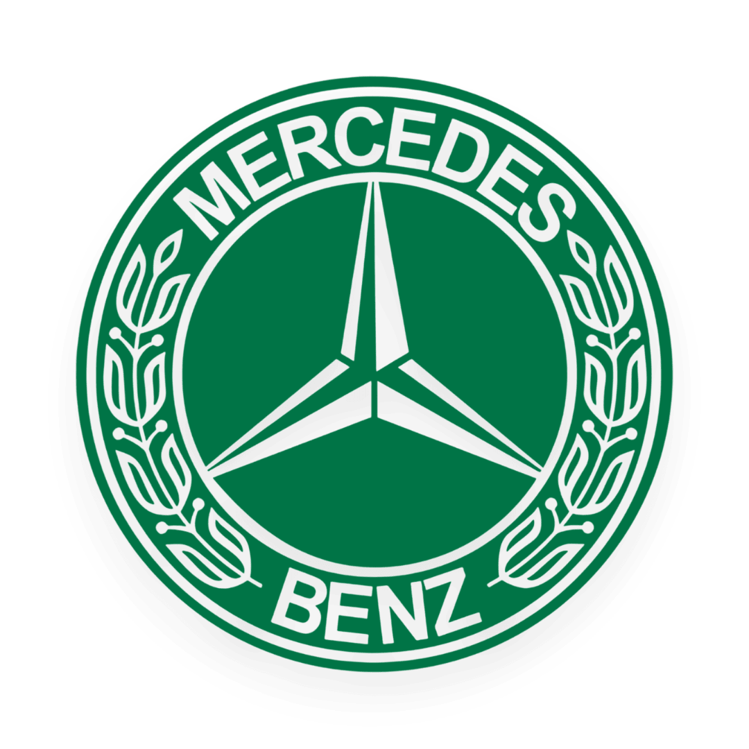 Sticker mercedes rund logo sort - 061 Grøn - KJoF - 100mm x 100mm - Nej tak