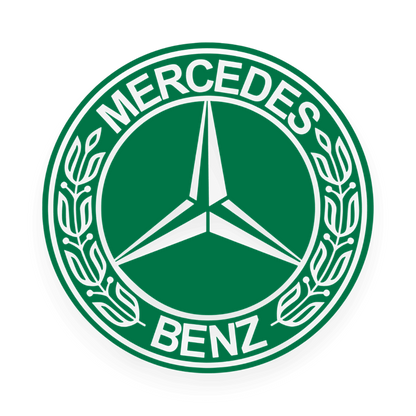 Sticker mercedes rund logo sort - 061 Grøn - KJoF - 100mm x 100mm - Nej tak