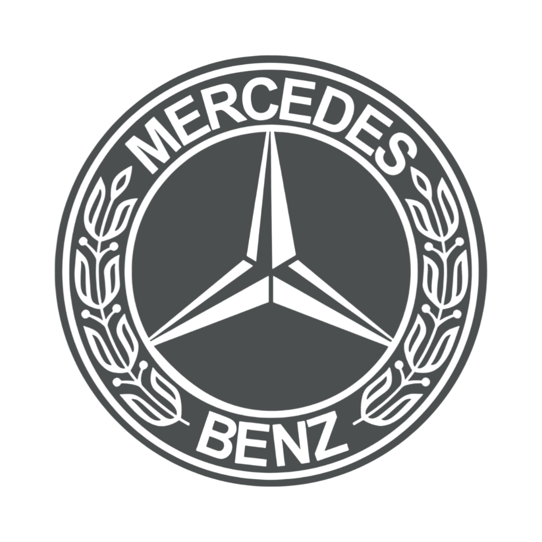 Sticker mercedes rund logo sort - 073 Mørkegrå - KJoF - 100mm x 100mm - Nej tak