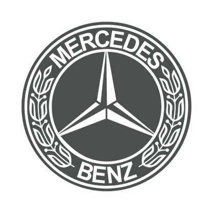 Sticker mercedes rund logo sort - 073 Mørkegrå - KJoF - 100mm x 100mm - Nej tak