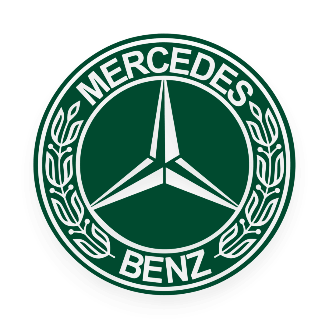 Sticker mercedes rund logo sort - 061 Grøn - KJoF - 100mm x 100mm - Nej tak