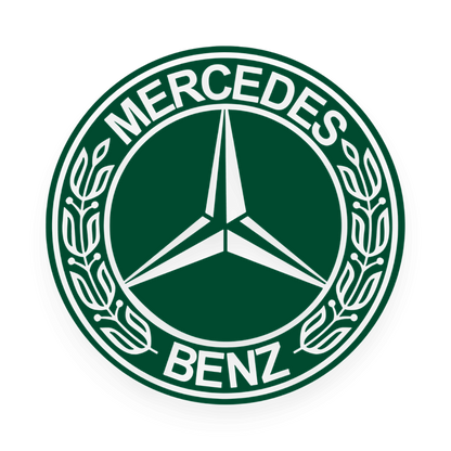 Sticker mercedes rund logo sort - 061 Grøn - KJoF - 100mm x 100mm - Nej tak