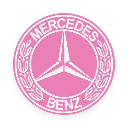 Sticker mercedes rund logo sort - 045 Lyserød - KJoF - 100mm x 100mm - Nej tak