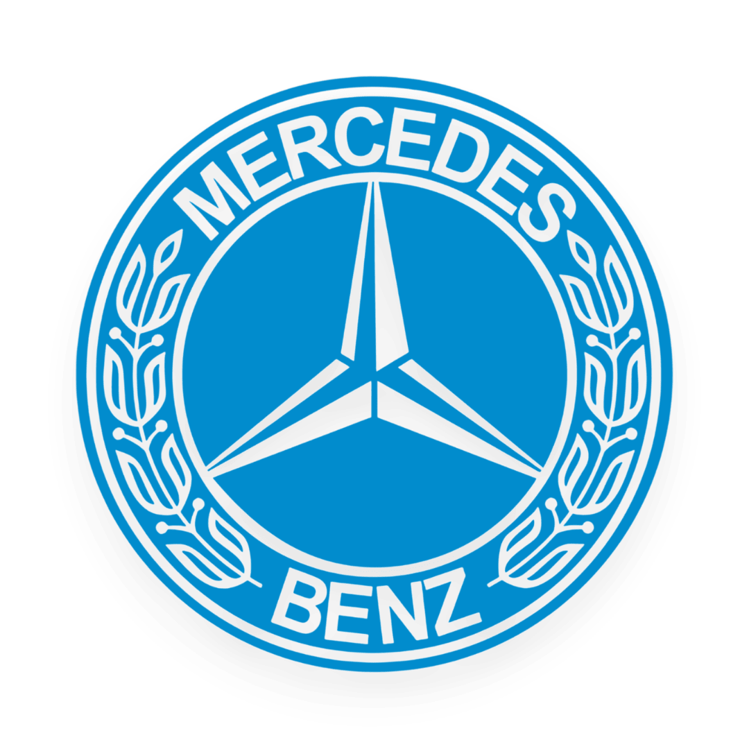 Sticker mercedes rund logo sort - 061 Grøn - KJoF - 100mm x 100mm - Nej tak