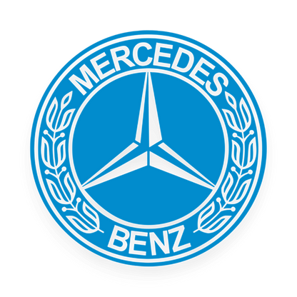 Sticker mercedes rund logo sort - 061 Grøn - KJoF - 100mm x 100mm - Nej tak