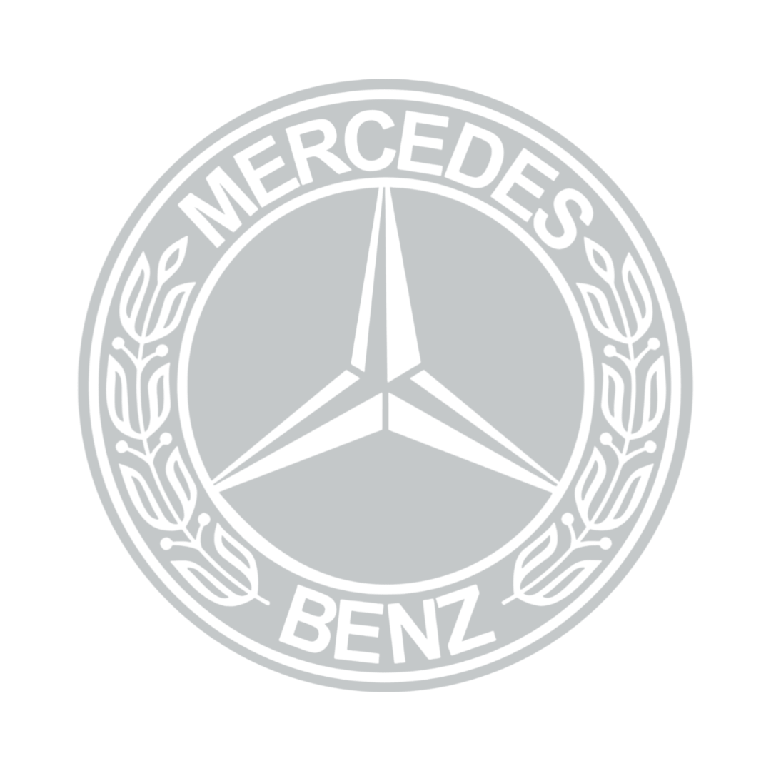 Sticker mercedes rund logo sort - 072 Lysegrå - KJoF - 100mm x 100mm - Nej tak