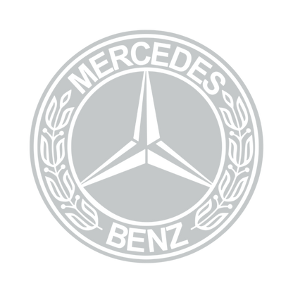 Sticker mercedes rund logo sort - 072 Lysegrå - KJoF - 100mm x 100mm - Nej tak