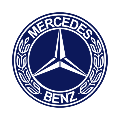 Sticker mercedes rund logo sort - 061 Grøn - KJoF - 100mm x 100mm - Nej tak