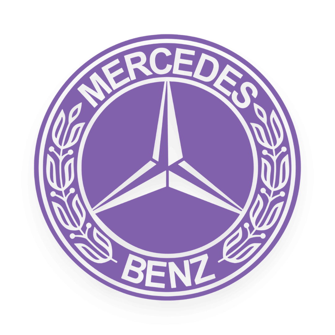Sticker mercedes rund logo sort - 061 Grøn - KJoF - 100mm x 100mm - Nej tak