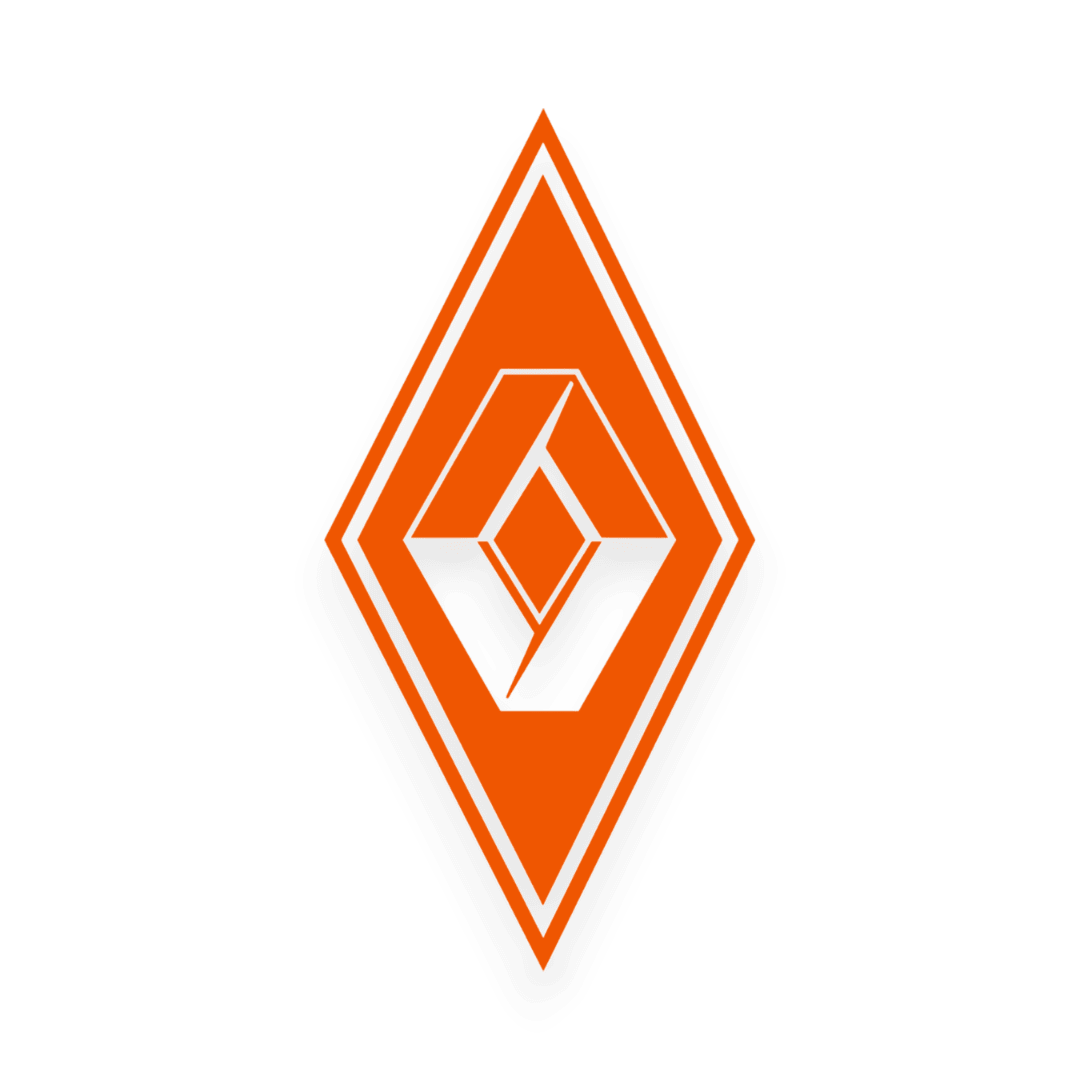 Sticker renault diamond - 034 Orange - KJoF - 100mm x 199mm - Nej tak