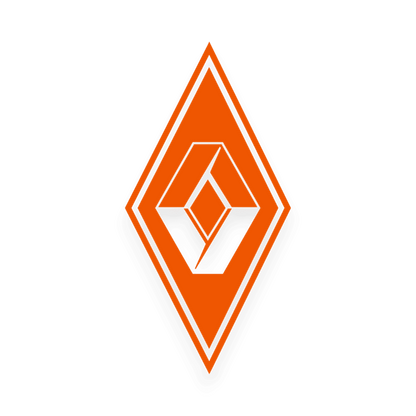 Sticker renault diamond - 034 Orange - KJoF - 100mm x 199mm - Nej tak
