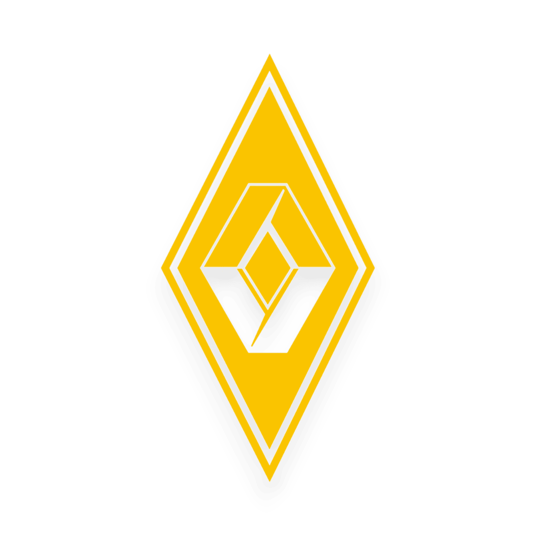 Sticker renault diamond - 021 Gul - KJoF - 100mm x 199mm - Nej tak
