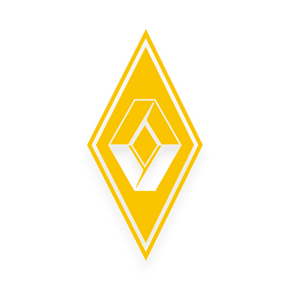 Sticker renault diamond - 021 Gul - KJoF - 100mm x 199mm - Nej tak