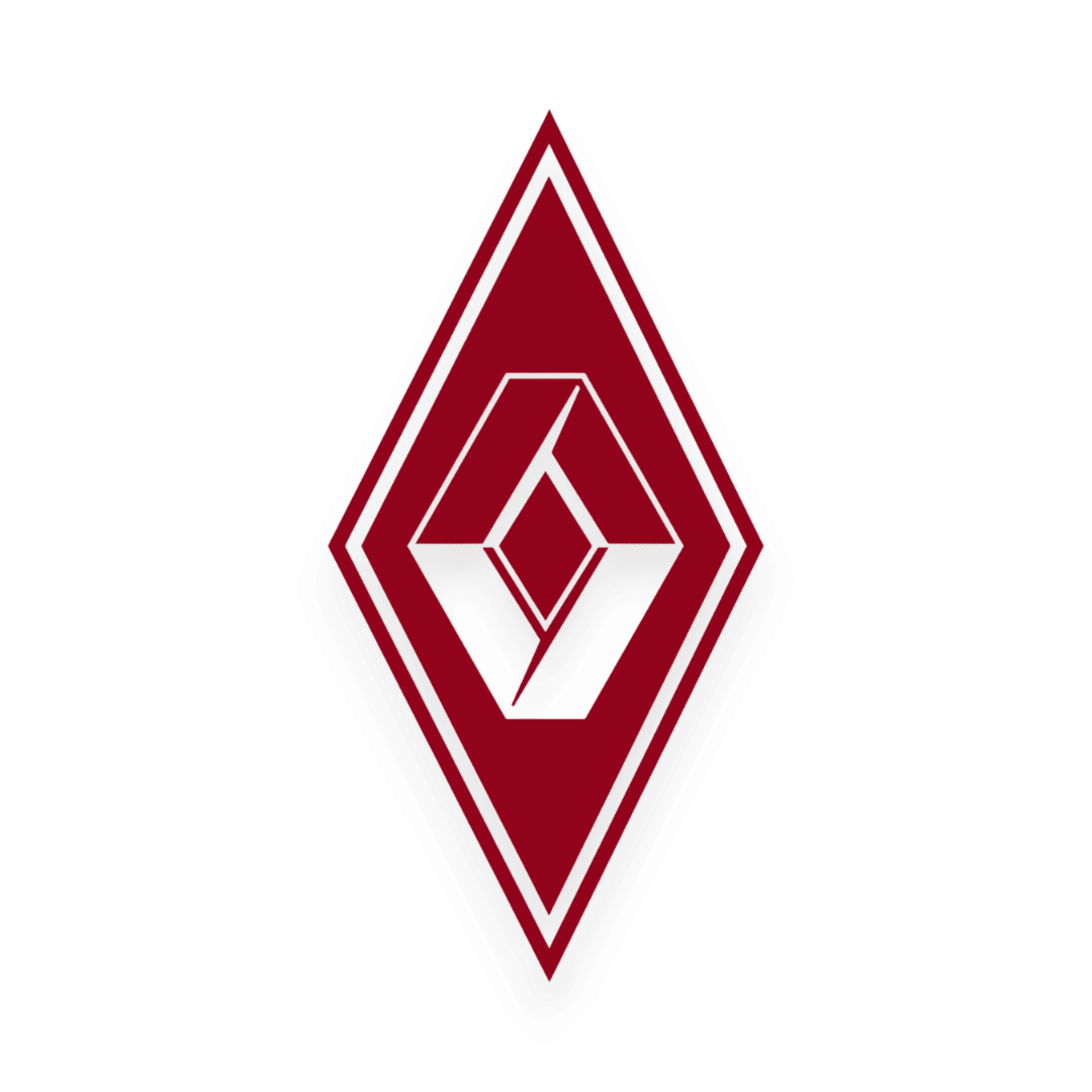 Sticker renault diamond - 030 Mørkerød - KJoF - 100mm x 199mm - Nej tak