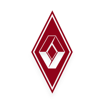 Sticker renault diamond - 030 Mørkerød - KJoF - 100mm x 199mm - Nej tak
