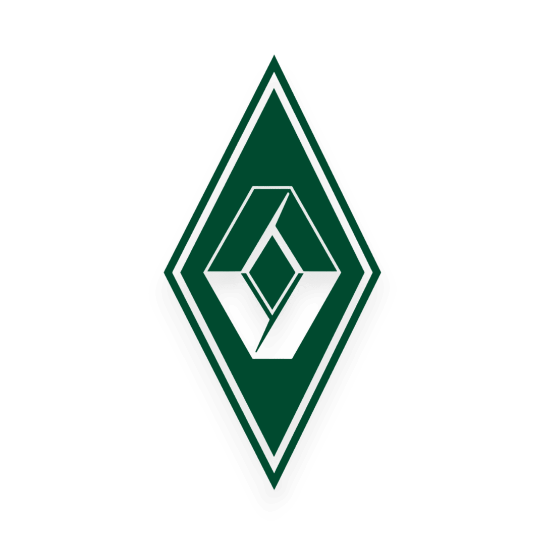 Sticker renault diamond - 061 Grøn - KJoF - 100mm x 199mm - Nej tak