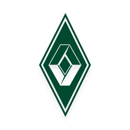 Sticker renault diamond - 061 Grøn - KJoF - 100mm x 199mm - Nej tak