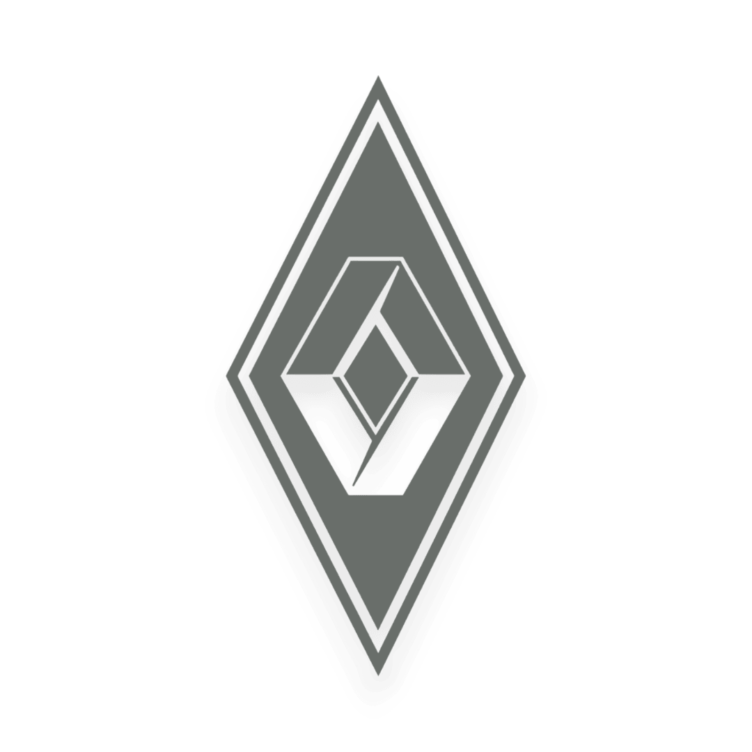 Sticker renault diamond - 071 Grå - KJoF - 100mm x 199mm - Nej tak