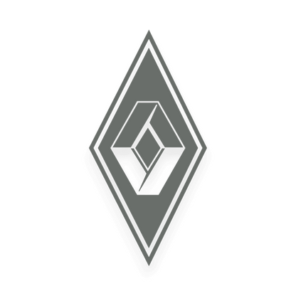 Sticker renault diamond - 071 Grå - KJoF - 100mm x 199mm - Nej tak
