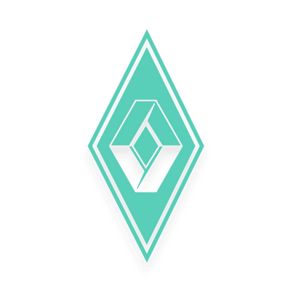 Sticker renault diamond - 061 Grøn - KJoF - 100mm x 199mm - Nej tak