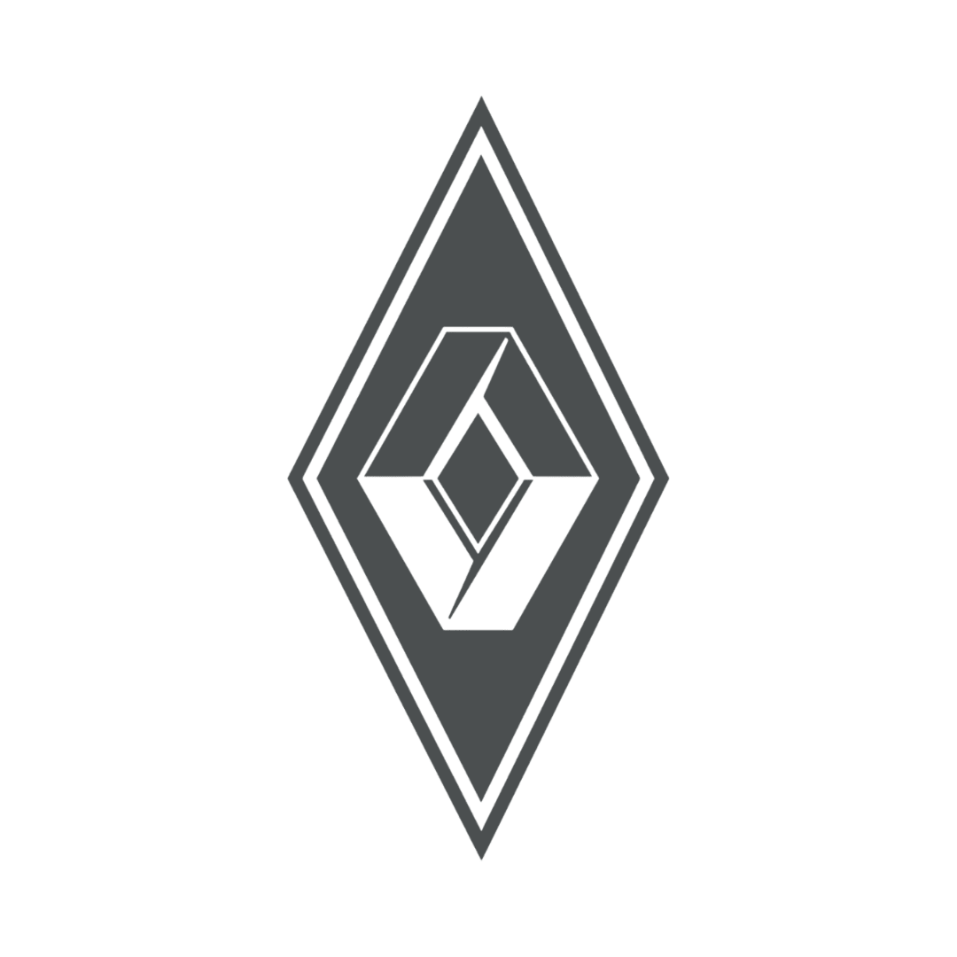 Sticker renault diamond - 073 Mørkegrå - KJoF - 100mm x 199mm - Nej tak