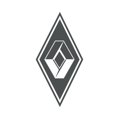 Sticker renault diamond - 073 Mørkegrå - KJoF - 100mm x 199mm - Nej tak