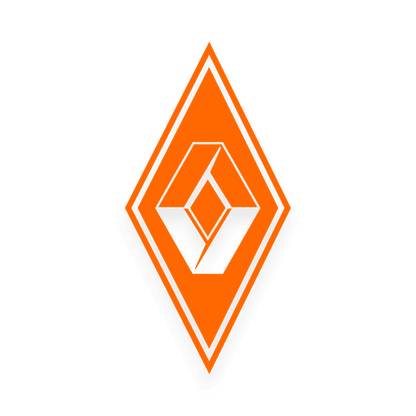 Sticker renault diamond - 035 Lys orange - KJoF - 100mm x 199mm - Nej tak