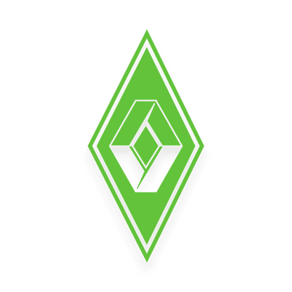 Sticker renault diamond - 063 Lime grøn - KJoF - 100mm x 199mm - Nej tak