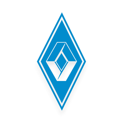 Sticker renault diamond - 061 Grøn - KJoF - 100mm x 199mm - Nej tak