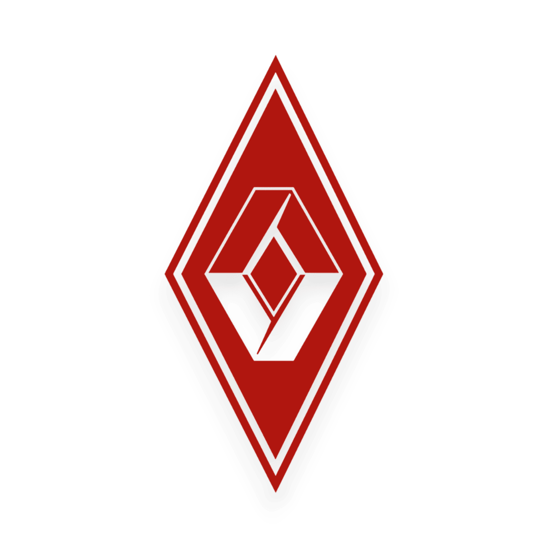 Sticker renault diamond - 031 Rød - KJoF - 100mm x 199mm - Nej tak