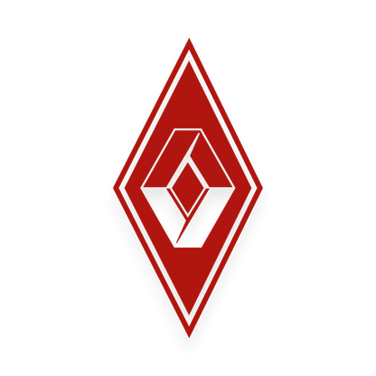 Sticker renault diamond - 031 Rød - KJoF - 100mm x 199mm - Nej tak