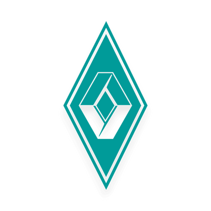 Sticker renault diamond - 061 Grøn - KJoF - 100mm x 199mm - Nej tak