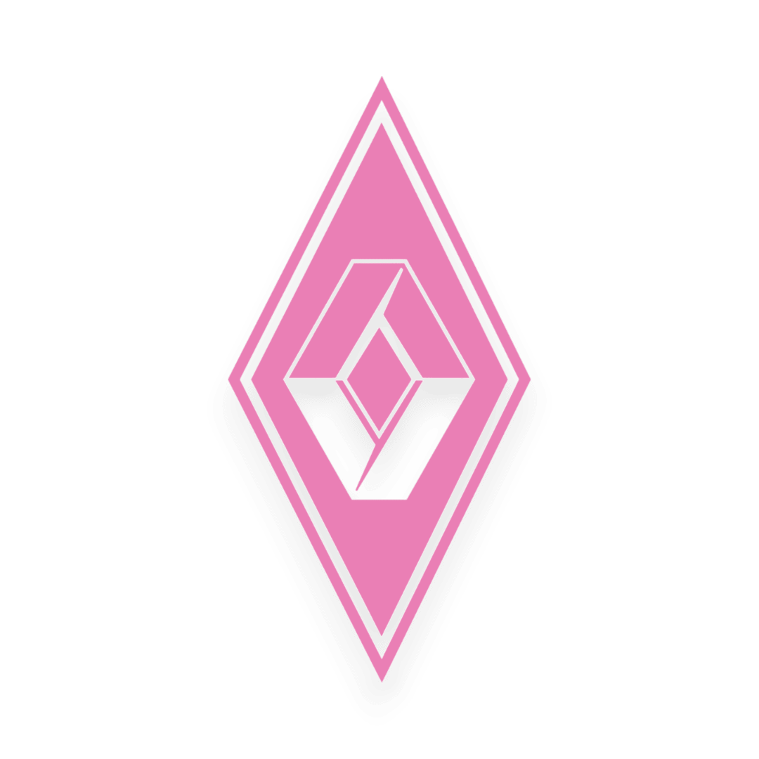 Sticker renault diamond - 045 Lyserød - KJoF - 100mm x 199mm - Nej tak