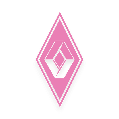 Sticker renault diamond - 045 Lyserød - KJoF - 100mm x 199mm - Nej tak