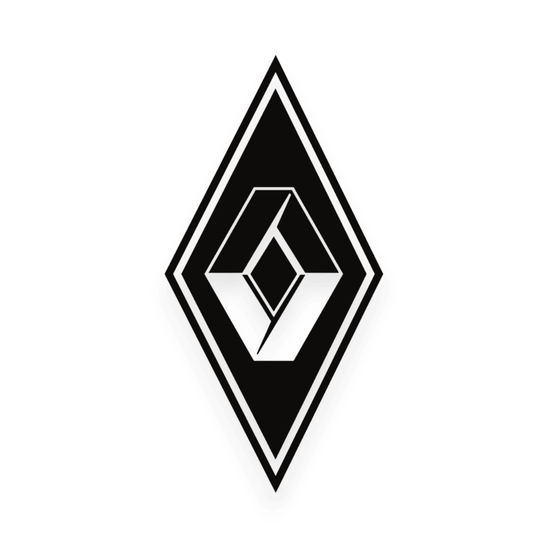 Sticker renault diamond - 070 Sort - KJoF - 100mm x 199mm - Nej tak